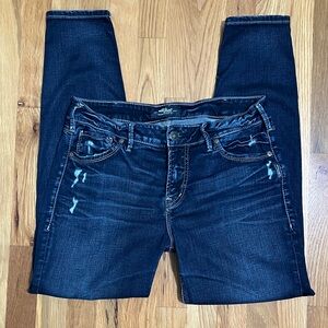 Silver Avery Ankle Skinny Jeans